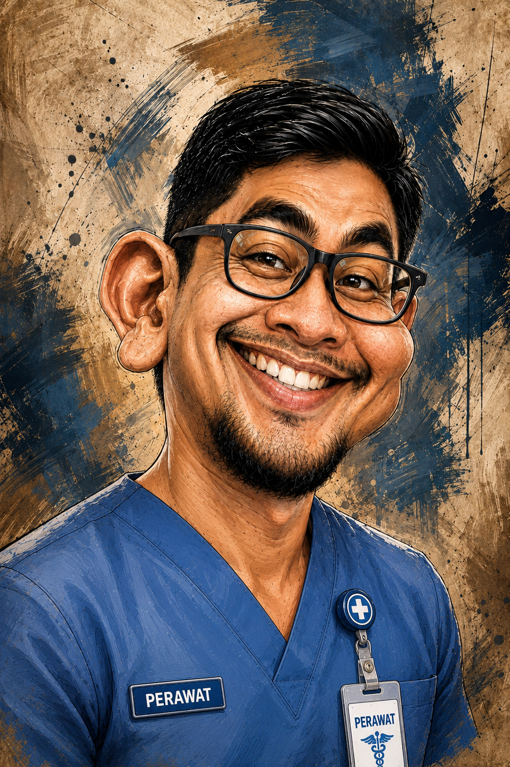 Medical Nurse Staff Caricature